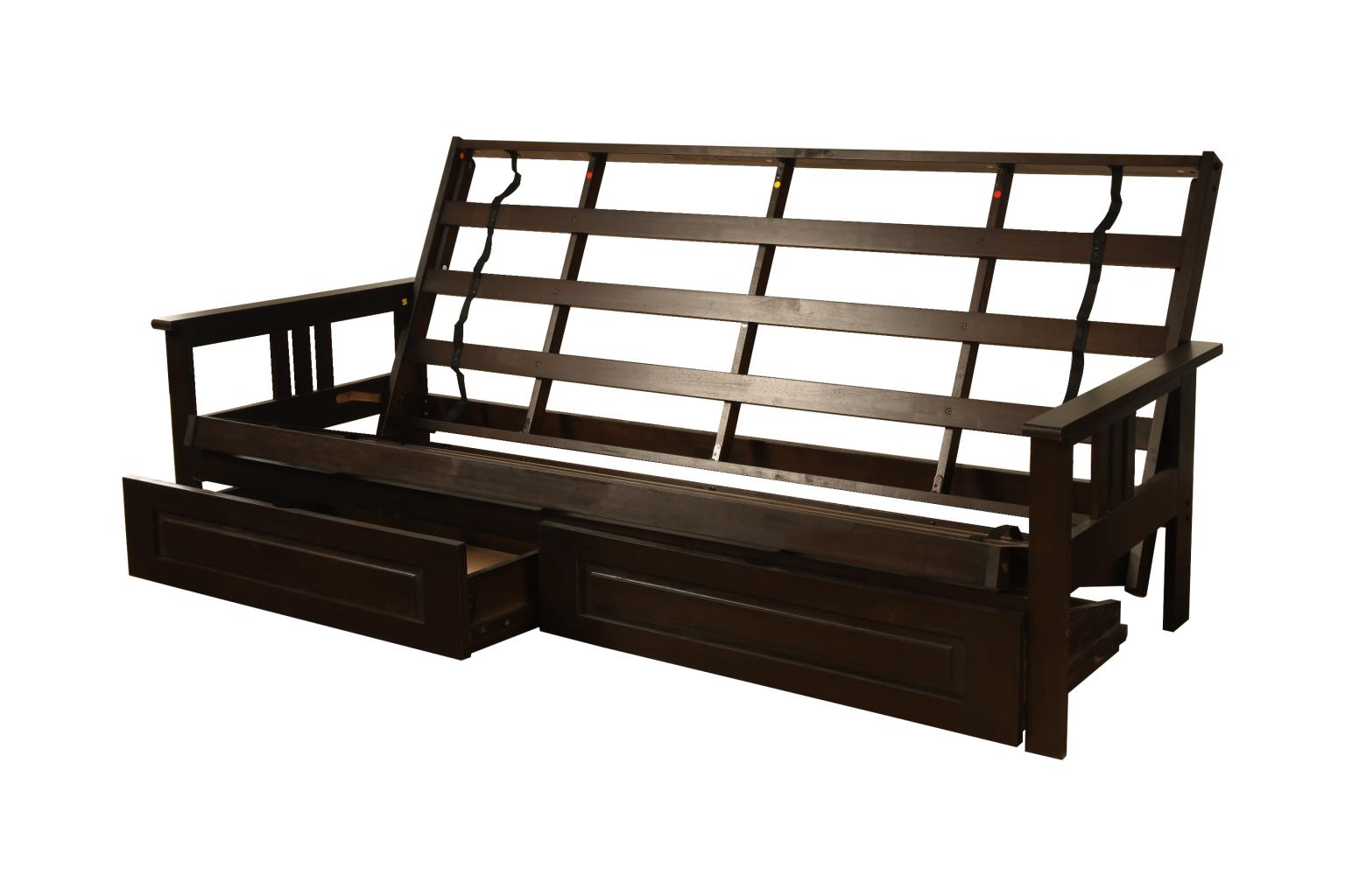 Monterey Espresso Queen Storage Futon With Brown Mattress - Convertible Sofa Bed By Kodiak - View #14